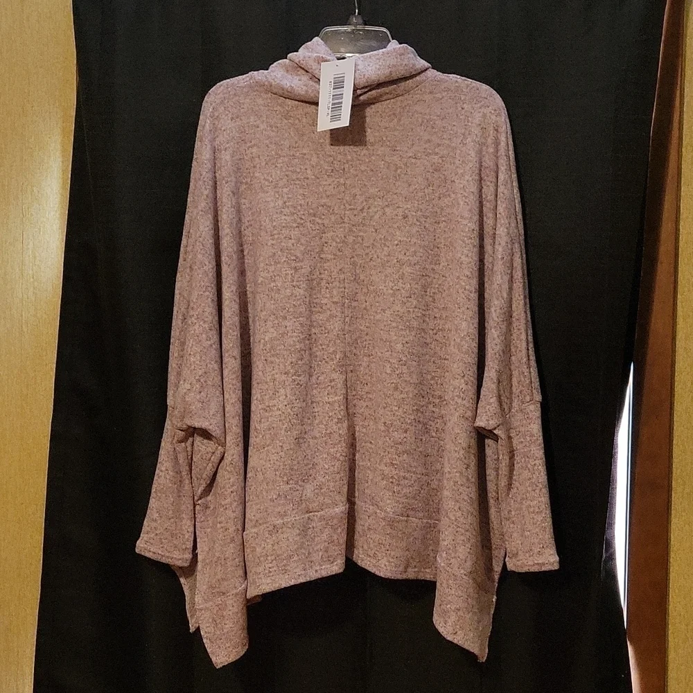 NWT Pink Heather,  Cowl Neck tunic,  size XL, Reb in J - Picture 2 of 6